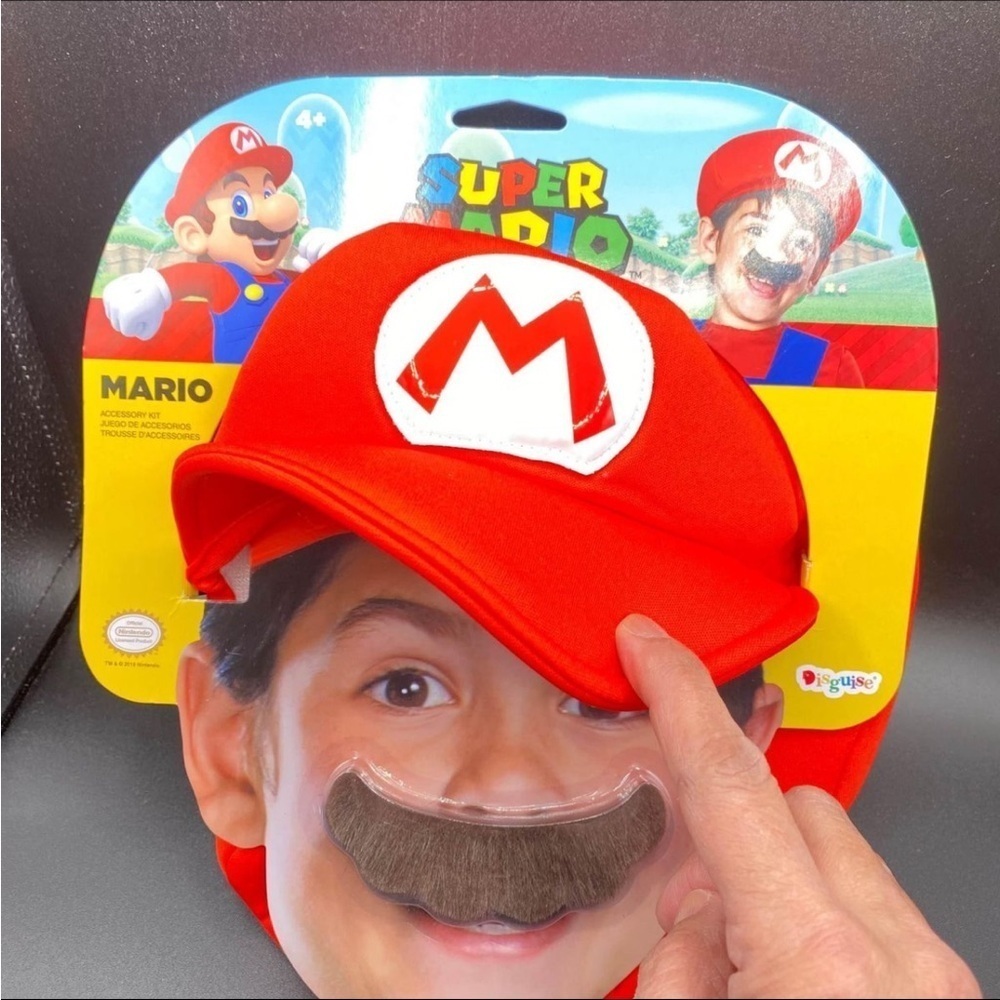 Nintendo Red Cap and Mustache Set - Picture 1 of 5
